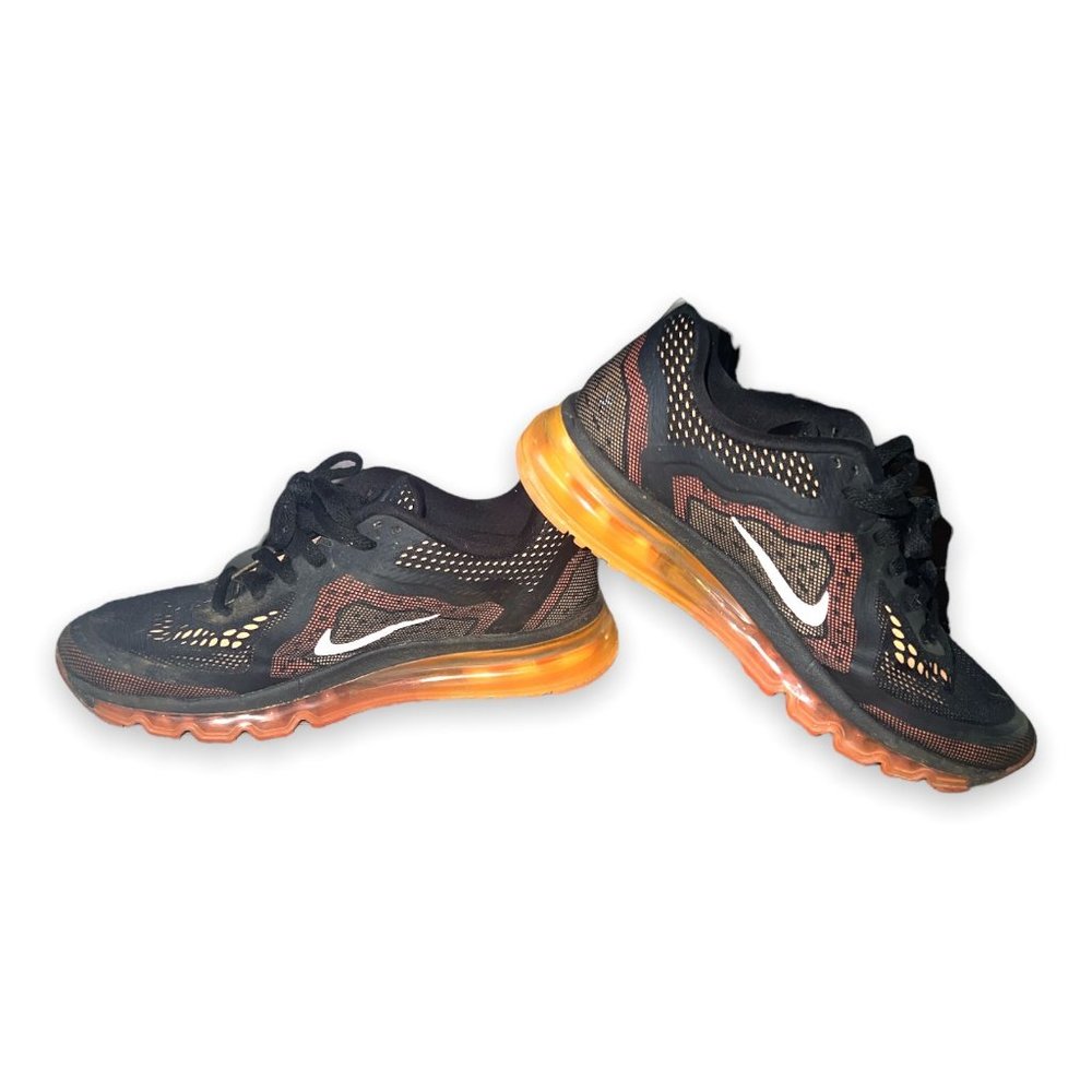 EUC NIKE AIR MAX 2014 BLACK-BRIGHT MANGO-PEACH CREAM US 7 EUR 40 621077-002